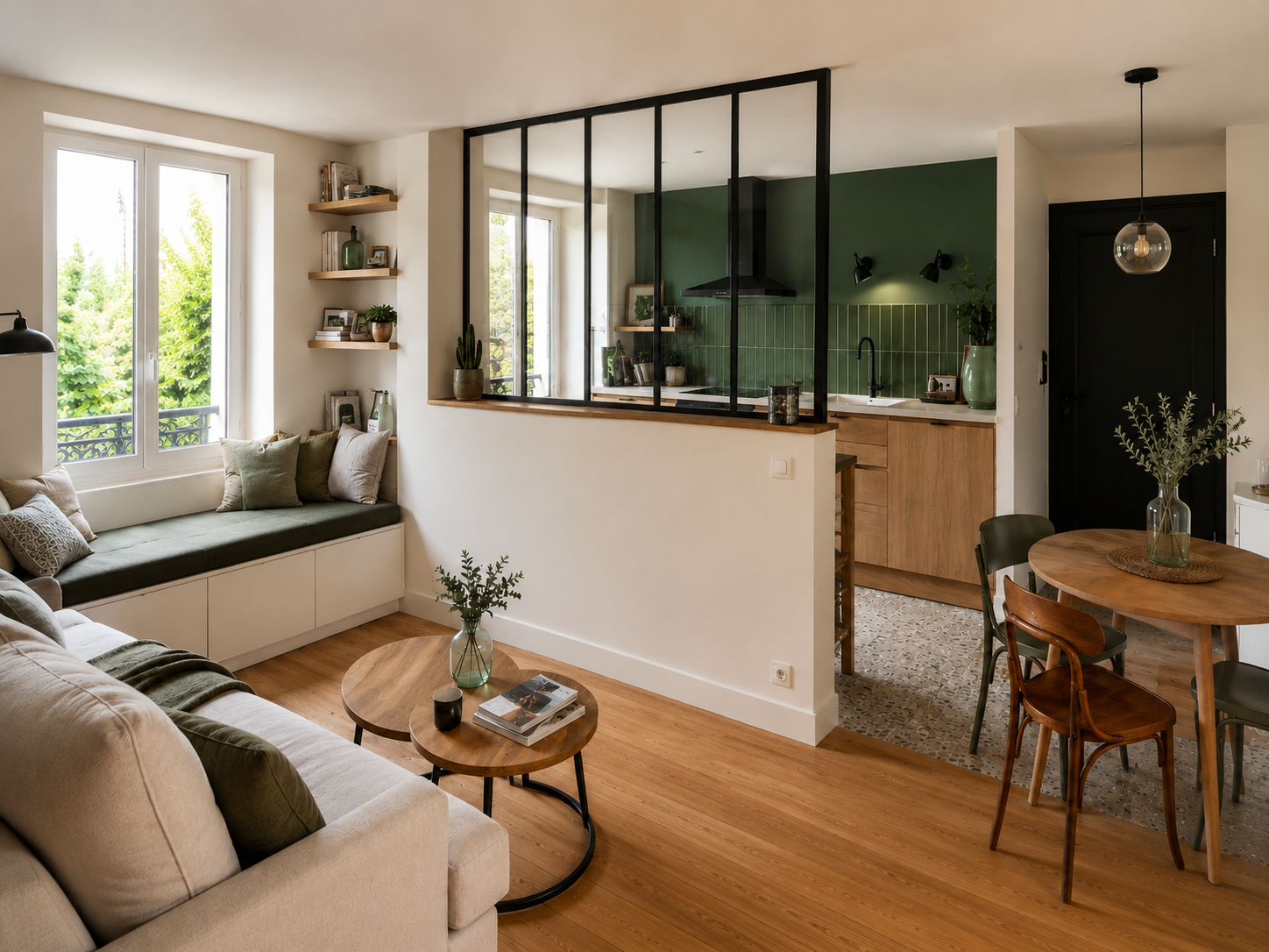 Cuisine ouverte & verrière sur-mesure — Agencement intérieur à Gonfreville-l'Orcher